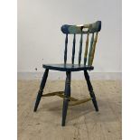 A hand painted spindle back chair, dated Scotland '99 H83cm