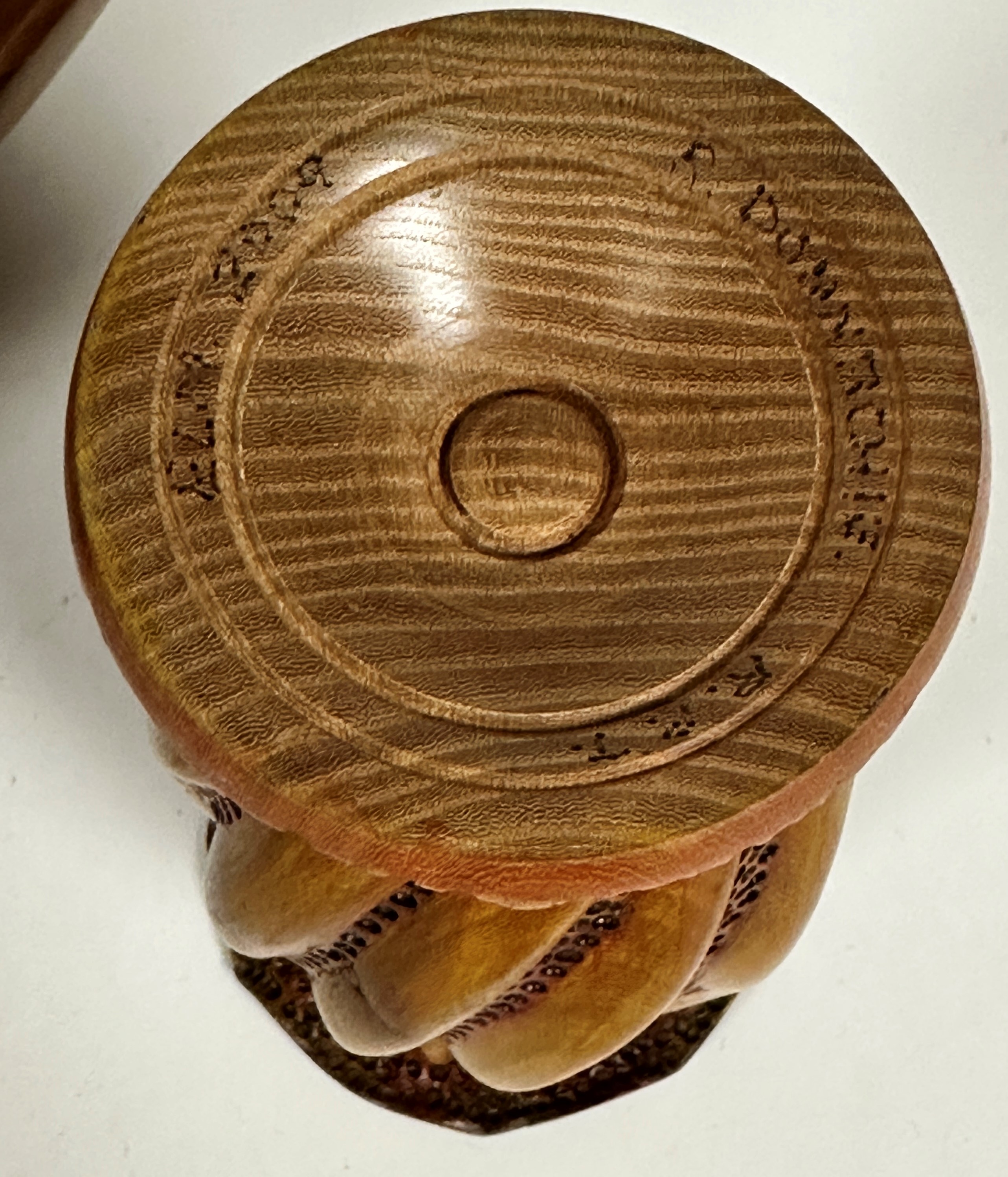 A teak mid century oval salad bowl, (h 9cm x 39cm x 24cm) and a Donnachi treen carved elm vase - Image 2 of 3