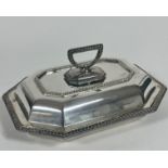 An Epns octagonal entree dish with gadroon border (including handle h 16cm x 30cm x 24cm) shows