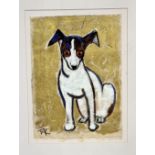 Terry Barron Kirkwood, (Scottish) A Study of a Terrier, pastel and watercolour on handmade paper,
