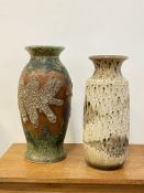 A 1970's West German ceramic baluster vase, (H45cm) and another vase (H42cm)