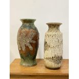 A 1970's West German ceramic baluster vase, (H45cm) and another vase (H42cm)