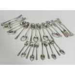 A collection of Epns including twelve Rat Tail pattern dessert spoons, six Old English pattern table