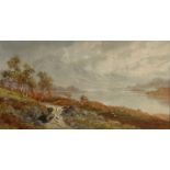H Murray, Loch Achray, watercolour, signed bottom right, inscribed verso, gilt glazed mounted frame,
