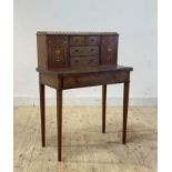 An Edwardian Neoclassical Revival bonheur de jour or writing desk, the superstructure with pierced