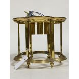 A lacquered brass three branch hall lantern of scalloped form, no glass H22cm