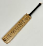 A Gunn & Moor Ltd Nottingham treen autograph Coronation Tour Australia 1953 miniature cricket bat