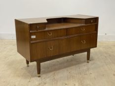 G-Plan, a mid century teak dressing table from the Librenza range, the recessed top with two trinket