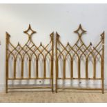 A Vintage pair of 1970's Boho bamboo and split cane single bed headboards, could be used together as