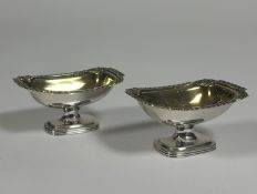 A pair of George III Scottish silver salts, Cochrane & Austen, Edinburgh 1815, each with gilt