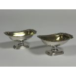 A pair of George III Scottish silver salts, Cochrane & Austen, Edinburgh 1815, each with gilt