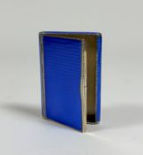 An Austrian silver and royal blue guilloche enamel case, with London import marks for 1928,