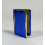 An Austrian silver and royal blue guilloche enamel case, with London import marks for 1928,