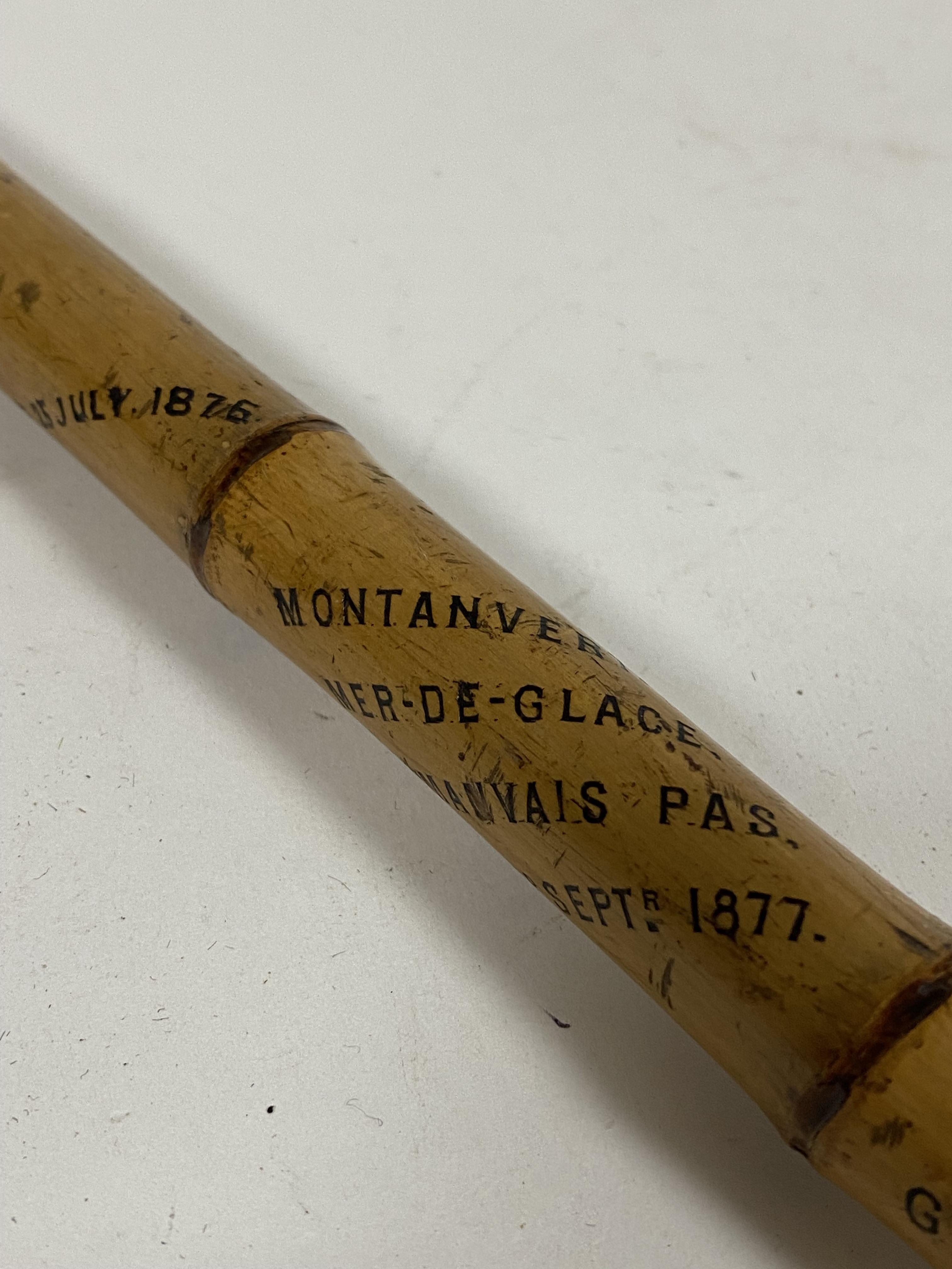 A bamboo lady mountaineer's walking cane, third quarter of the 19th century, inscribed to the - Image 3 of 3