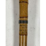 A bamboo lady mountaineer's walking cane, third quarter of the 19th century, inscribed to the