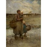 Robert McGregor R.S.A. (Scottish, 1847-1922), A Fishwife and her Children, signed lower right, oil