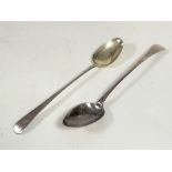 A George III silver basting spoon, Christopher Dinsdale I, Newcastle 1798, Old English pattern;