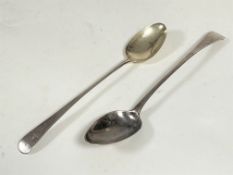 A George III silver basting spoon, Christopher Dinsdale I, Newcastle 1798, Old English pattern;