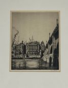 Ian Strang R.E. (British, 1886-1952), Fishmongers Hall, signed in pencil lower right, etching,