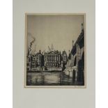 Ian Strang R.E. (British, 1886-1952), Fishmongers Hall, signed in pencil lower right, etching,