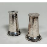 Graham Leishman Stewart (Scottish, 1955-2020), a pair of silver salt and pepper shakers, Edinburgh