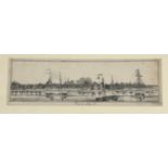 English School, 1820, "Rangoon July 1820", a view of shipping by the city, indistinctly signed and