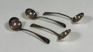 A set of three George III silver sauce ladles, George Smith (III) and William Fearn, London 1787 and