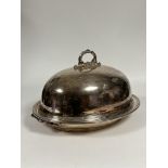 A 19th century electro-plated venison dish and (associated) cover, the dish by Elkington & Co., with
