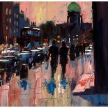 •Lynn Rodgie (Scottish, b. 1967), "Late Night Shopping, Edinburgh", signed lower right, oil on