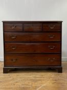 A Scottish George III mahogany chest of drawers, the top with moulded edge over three short and