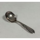 A Danish silver caddy spoon, early 20th century, by Evald Nielsen, stamped marks including "No. 16",