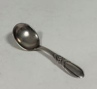 A Danish silver caddy spoon, early 20th century, by Evald Nielsen, stamped marks including "No. 16",