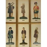 A set of six painted appliques of notable characters from Scots history, early 20th century,