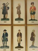 A set of six painted appliques of notable characters from Scots history, early 20th century,