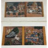 South-East Asian School, two panels, watercolour/gouache highlighted with gilding, one depicting