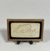 Queen Victoria (1819-1901), an ink on paper signature, cut from a Home Office document sent to the