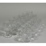 A suite of Waterford Colleen pattern drinking glasses comprising: six red wine goblets, six water