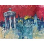 •Alasdair Banks (Scottish, Contemporary), An Edinburgh Vista, signed lower left, pastel, framed.