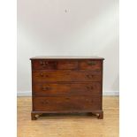 A George III Scottish mahogany chest, the moulded top over three short and three long graduated
