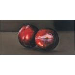 •Jane Cruickshank (Scottish, b. 1976), Still Life of Plums, signed verso and dated 2010, oil on