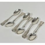 A set of six Victorian Glasgow 1873 silver fiddle and shell pattern teaspoons (L: 13.5cm) (111.4g)