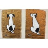 Terry Barron Kirkwood, Two Views of Spot, oil on handmade paper highlighted with gold, signed with