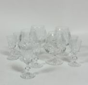 A set of four Edinburgh Crystal brandy goblets (h 14cm x 7cm) shows no signs of damage or chips, a