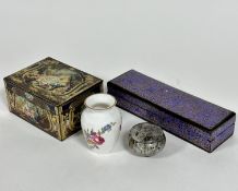 An antique Kemps chocolate biscuit and Barker & Dobson chocolate after tin box decorated with with