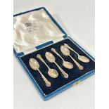 A set of six Mappin & Webb Sheffield 1939 silver Onslow style pattern coffee spoons complete with