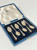 A set of six Mappin & Webb Sheffield 1939 silver Onslow style pattern coffee spoons complete with