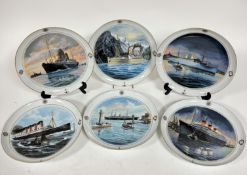 A set of six Danish Royal Copenhagen and Bing & Grondahl Atlantic Liner plate series including SS