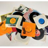 A collection of 78 vinyl records including Abba Dancing Queen and Money Money Money, Diana Ross Give