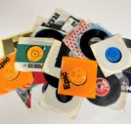 A collection of 78 vinyl records including Abba Dancing Queen and Money Money Money, Diana Ross Give