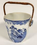 A Mason's ironstone china slop pale with two men on a bridge in blue and white transfer printed